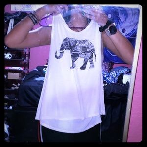 Boho top split open sides elephant hippy top